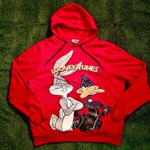 Daffy & Bugs, Looney Tunes Red Graphic Hoodie